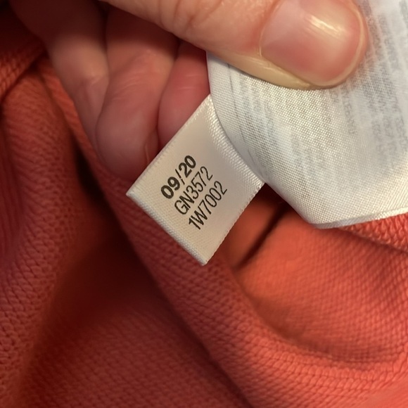 Adidas Hooded Sweatshirt Pink Embroidered Patch Long Sleeve Salmon Pink Size XS - Picture 10 of 10